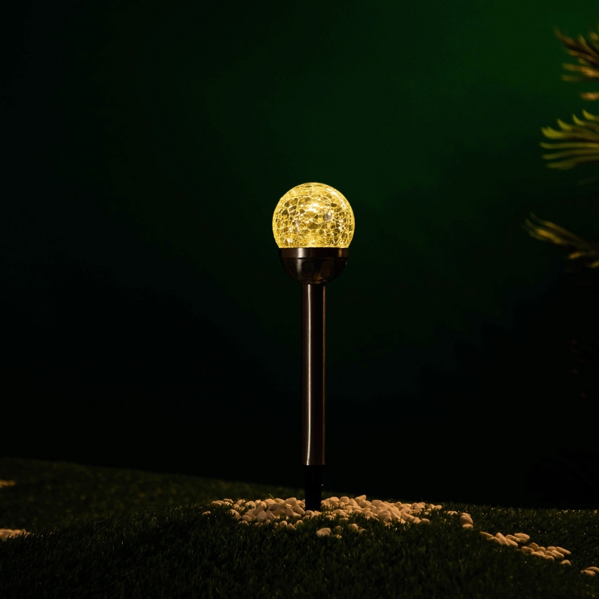Aigostar - LED Solar lamp LED/0,006W/1,2V 37,8cm matte chrome 2700K IP44