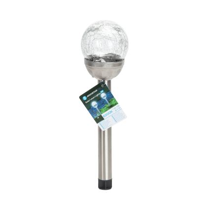 Aigostar - LED Solar lamp LED/0,006W/1,2V 37,8cm matte chrome 6500K IP44