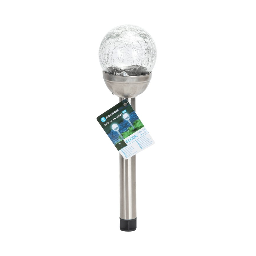 Aigostar - LED Solar lamp LED/0,006W/1,2V 37,8cm matte chrome 6500K IP44