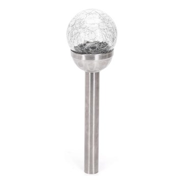 Aigostar - LED Solar lamp LED/0,006W/1,2V 37,8cm matte chrome 2700K IP44