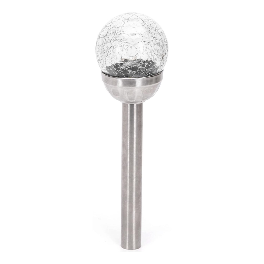 Aigostar - LED Solar lamp LED/0,006W/1,2V 37,8cm matte chrome 2700K IP44