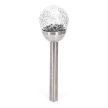 Aigostar - LED Solar lamp LED/0,006W/1,2V 37,8cm matte chrome 6500K IP44