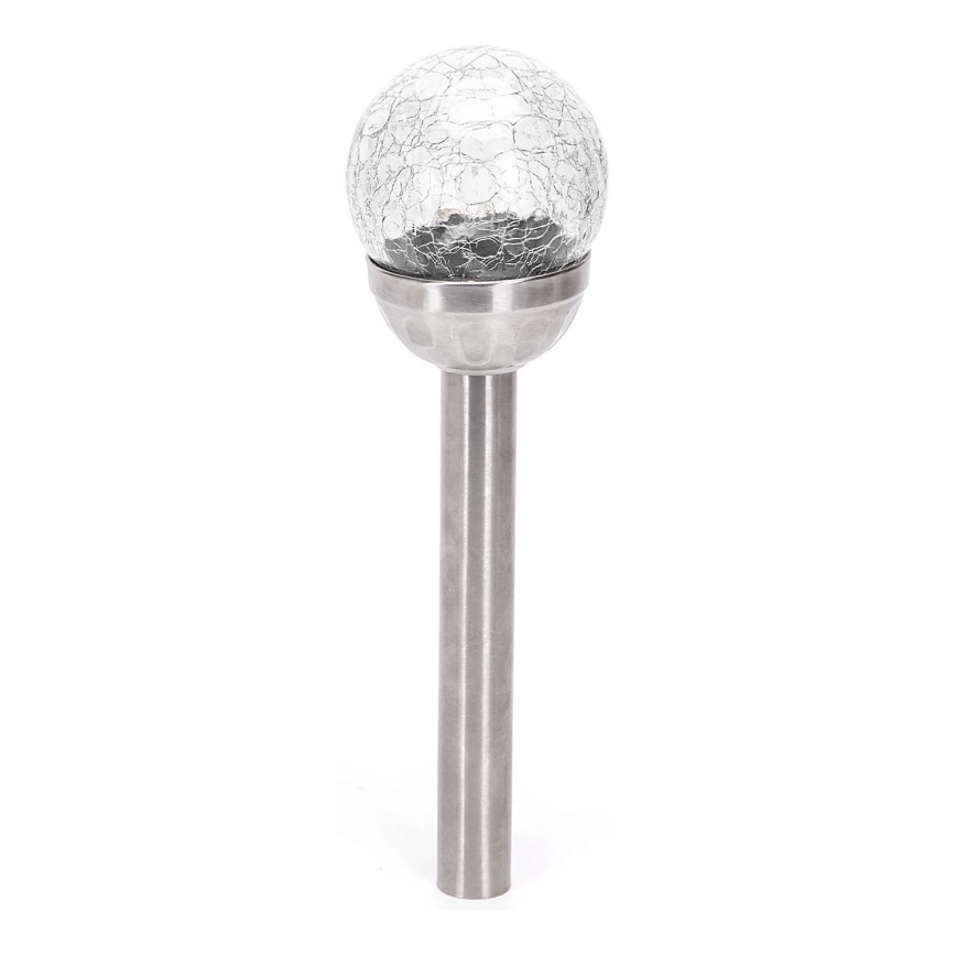 Aigostar - LED Solar lamp LED/0,006W/1,2V 37,8cm matte chrome 6500K IP44