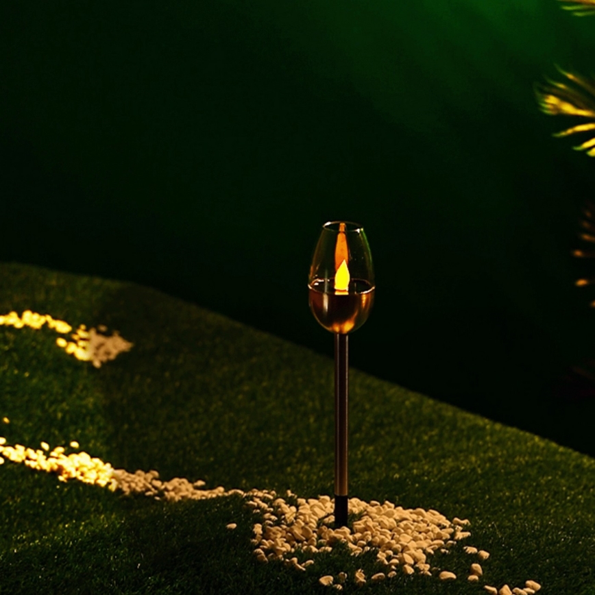 Aigostar - LED Solar lamp LED/0,006W/1,2V 38,2cm matte chrome 2700K IP44