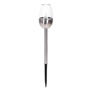 Aigostar - LED Solar lamp LED/0,006W/1,2V 38,2cm matte chrome 2700K IP44