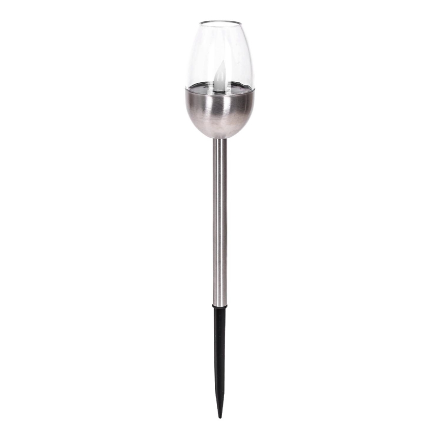 Aigostar - LED Solar lamp LED/0,006W/1,2V 38,2cm matte chrome 2700K IP44