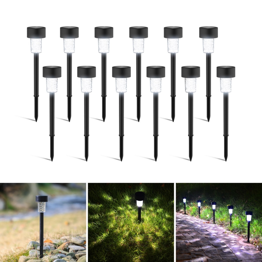 Aigostar - LED Solar lamp LED/0,06W/2V 32,7 cm 6500K IP44 black