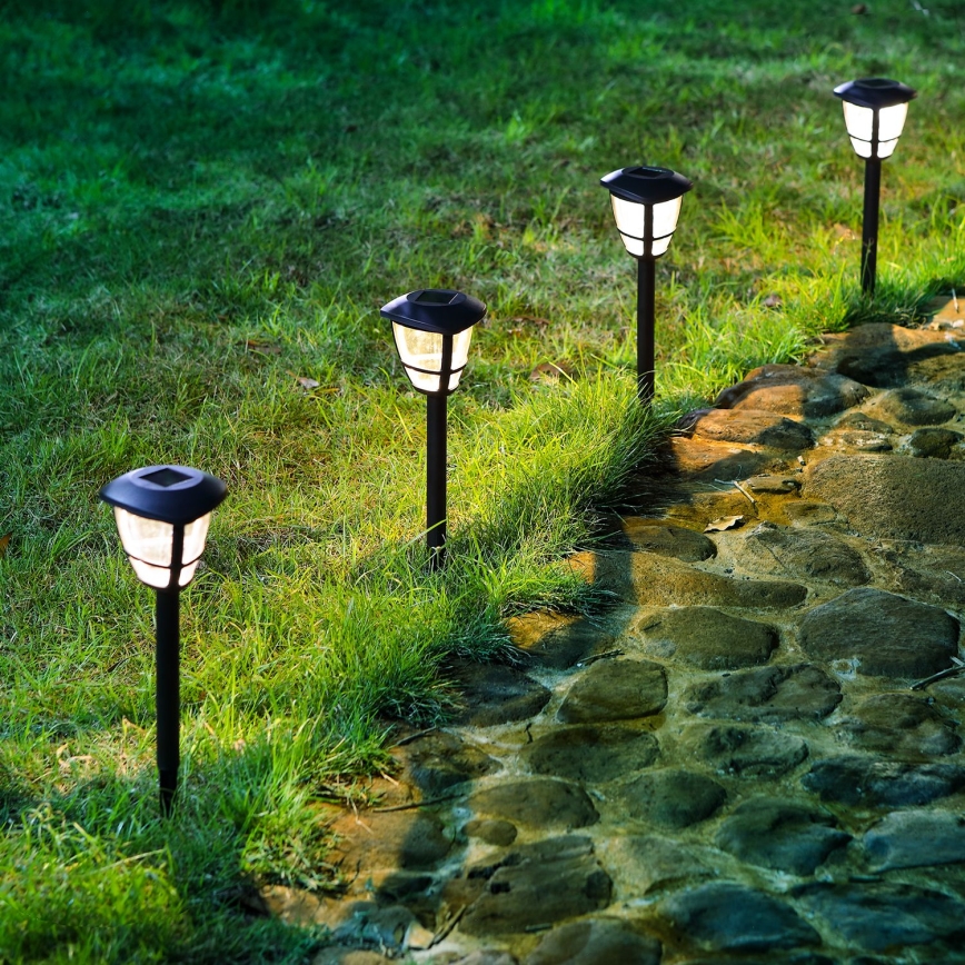 Aigostar - LED Solar lamp LED/0,06W/2V 100 mAh 33,8 cm 6500K IP44 black
