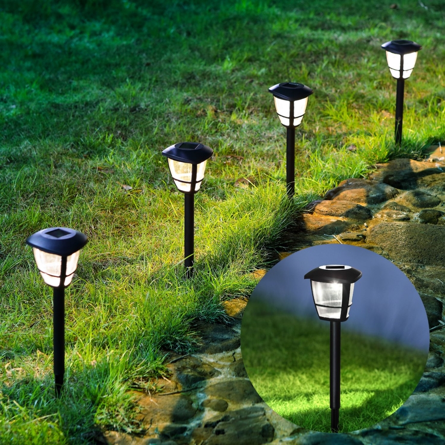 Aigostar - LED Solar lamp LED/0,06W/2V 100 mAh 33,8 cm 6500K IP44 black