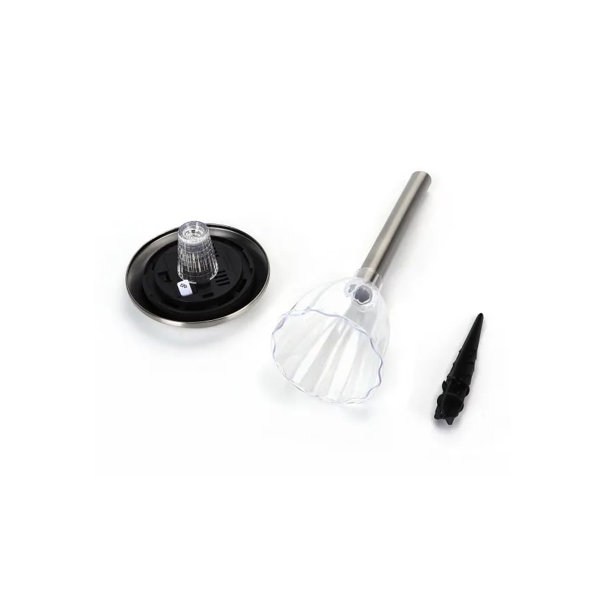 Aigostar - LED Solar lamp LED/0,08W/2V 30,4 cm 200 mAh 6500K IP44 matte chrome