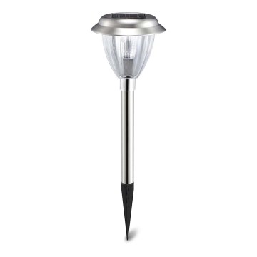 Aigostar - LED Solar lamp LED/0,08W/2V 30,4 cm 6500K IP44 matte chrome