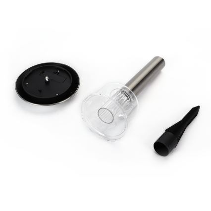 Aigostar - LED Solar lamp LED/0,08W/2V 36,6 cm 3000K IP44 matte chrome