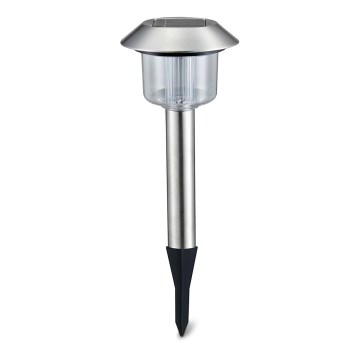 Aigostar - LED Solar lamp LED/0,08W/2V 36,6 cm 3000K IP44 matte chrome