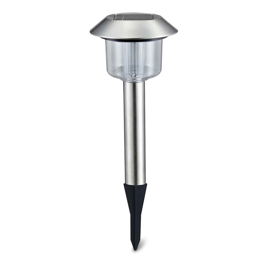 Aigostar - LED Solar lamp LED/0,08W/2V 36,6 cm 3000K IP44 matte chrome