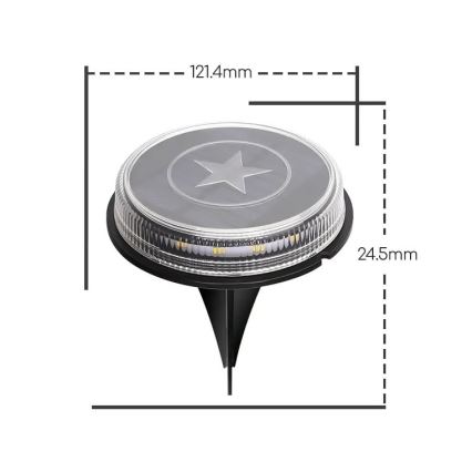 Aigostar - LED Solar lamp LED/0,6W/5,5V 24,5 cm 3200K IP66 black