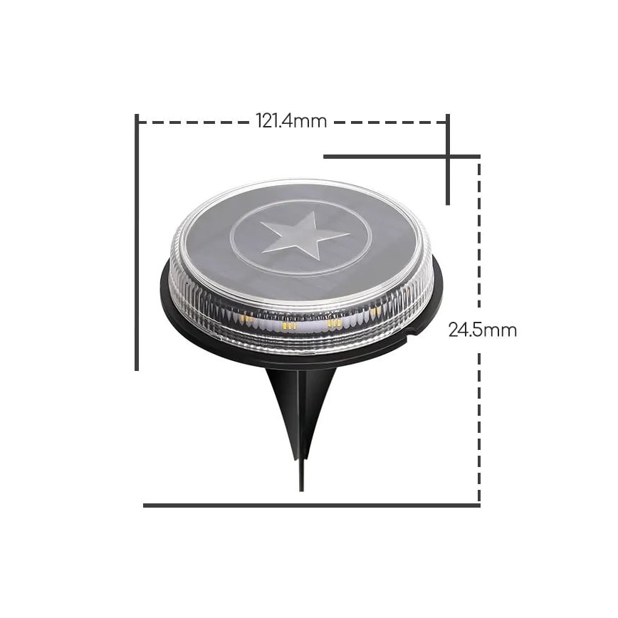 Aigostar - LED Solar lamp LED/0,6W/5,5V 24,5 cm 3200K IP66 black