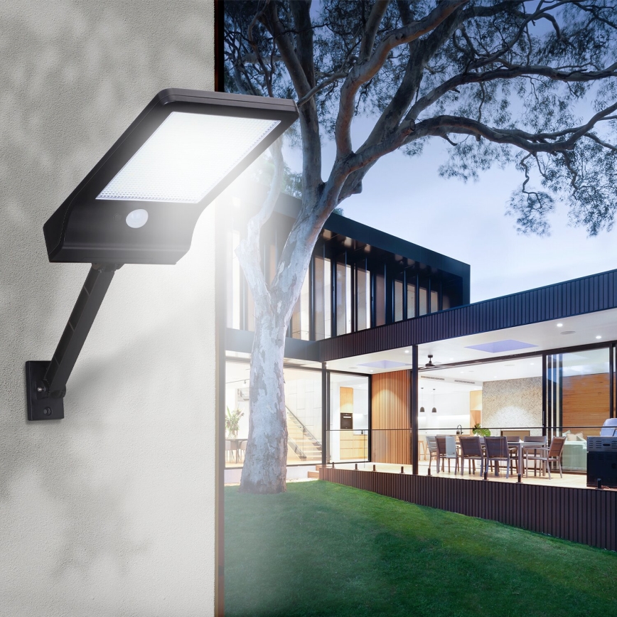 Aigostar - LED Solar street lamp with a sensor LED/3W/3,7V1800 mAh IP44 3000/4000/5000K + remote control