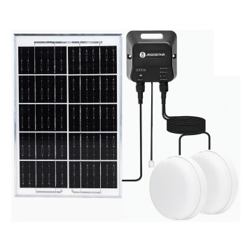 Aigostar - LED Solar Light 2xLED/35W/12V 6000 mAh 6500K IP65 Ø 16.8 cm + remote control