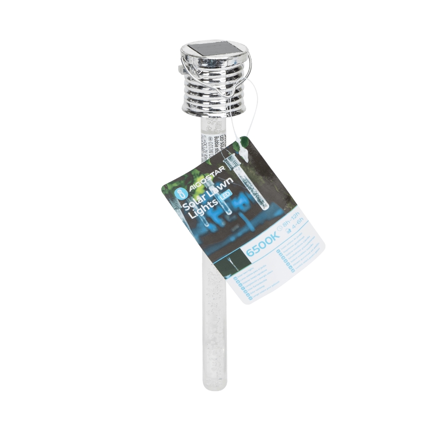 Aigostar - LED Solar light LED/0,006W/1,2V chrome 40 mAh 6500K IP44