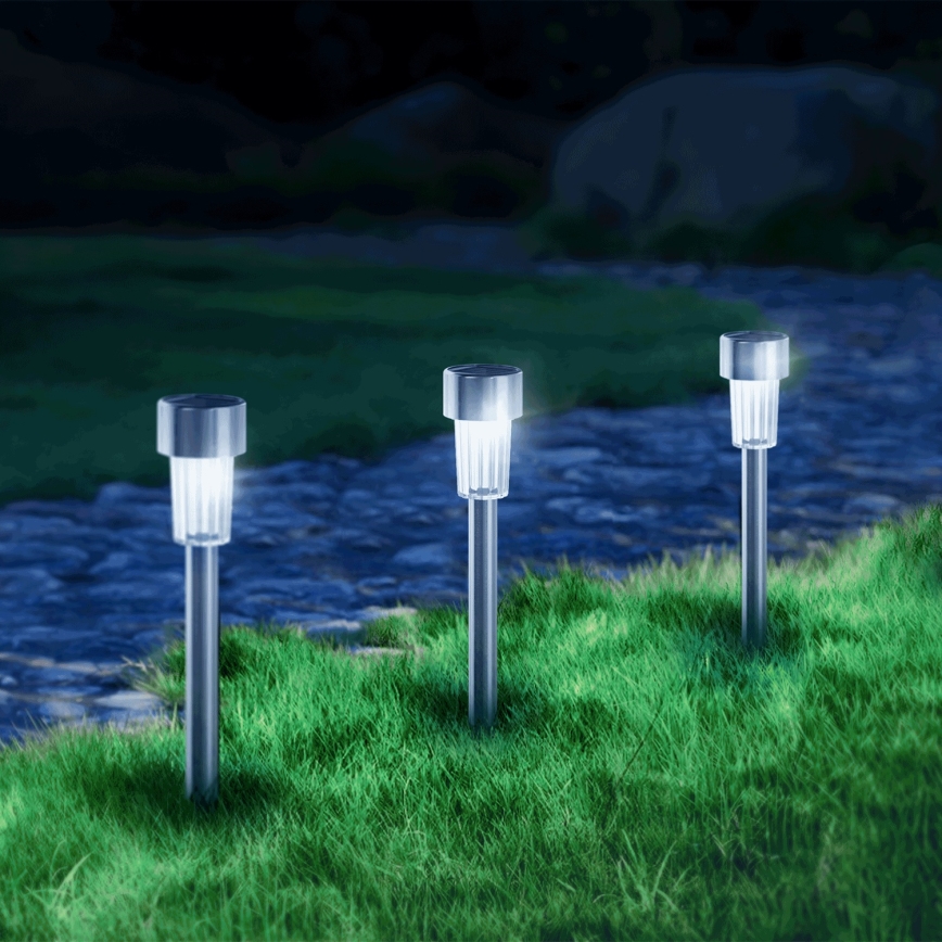 Aigostar - LED Solar Light LED/2V IP44 40 mAh Matte Chrome
