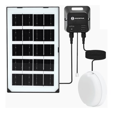 Aigostar - LED Solar Light LED/35W/12V 3000 mAh 6500K IP65 Ø 16.8 cm + remote control