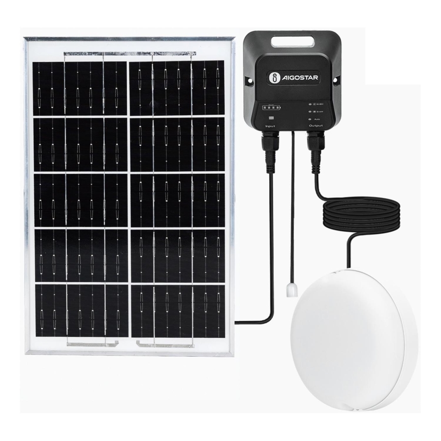 Aigostar - LED Solar light LED/70W/12V 6000 mAh 6500K d. 20,5 cm + remote control
