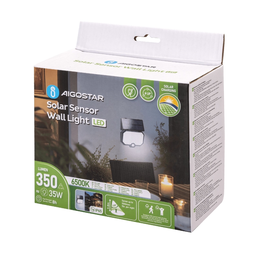 Aigostar - LED Solar light with a motion sensor LED/2,4W/3,7V IP65