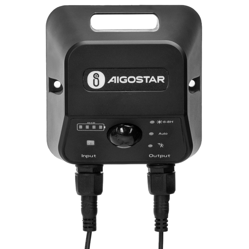 Aigostar - LED Solar Pendant Light with Built-In Sensor 2xLED/70W/12V 12000 mAh 6500K IP65 Ø 23,5 cm + Remote Control