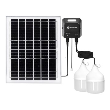 Aigostar - LED Solar Pendant Light 2xLED / 70W / 12V, 12000 mAh, 6500K, IP65, Ø 12 cm + Remote Control