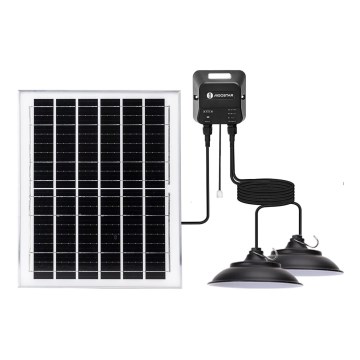 Aigostar - LED Solar Pendant Light 2xLED / 70W / 12V / 12000 mAh 6500K IP65 Ø 23.5 cm + Remote Control