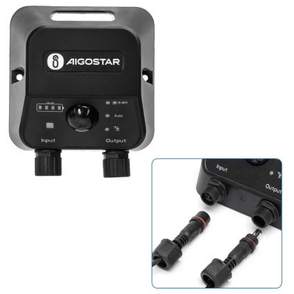 Aigostar - Solar LED pendant light with sensor 2xLED/70W/12V 12000 mAh 6500K IP65 Ø12 cm + remote control