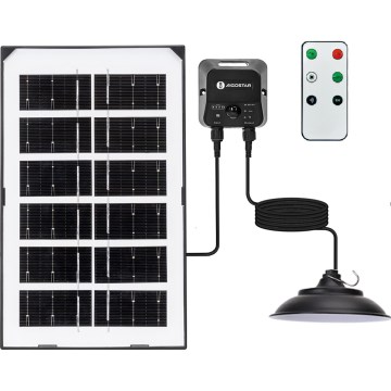 Aigostar - LED Solar Pendant Light with Sensor LED/35W/12V 3000 mAh 6500K dia. 15 cm + remote control