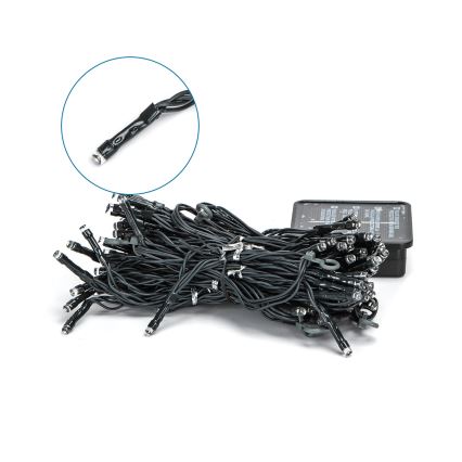 Aigostar - LED Solar-powered Christmas string lights 100xLED/8 modes 4x1m 800 mAh IP65 cool white