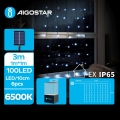 Aigostar - LED Solar-powered Christmas string lights 100xLED/8 modes 4x1m 800 mAh IP65 cool white
