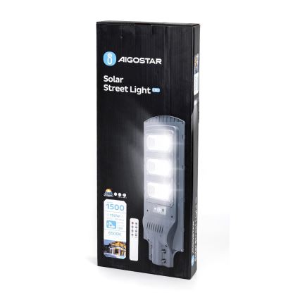 Aigostar - LED Solar street lamp with a sensor LED/150W/3,2V 15000mAh IP65 6500K + remote control