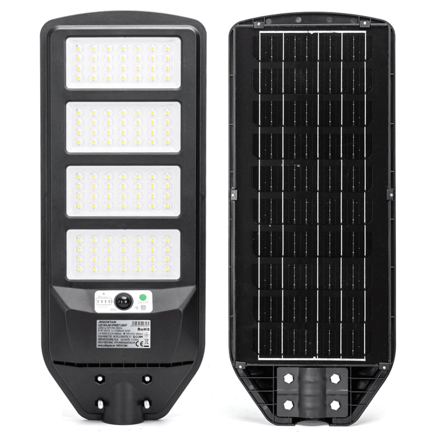 Aigostar - LED Solar street lamp with a sensor LED/200W/3,2V 12000mAh IP65 6500K + remote control
