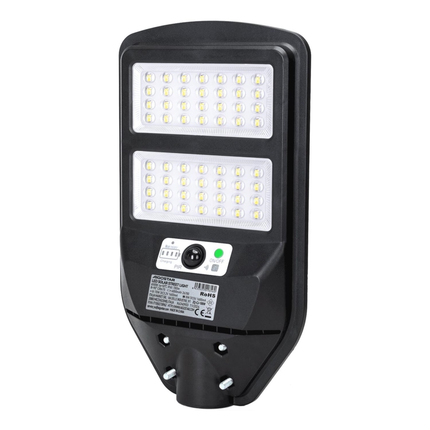 Aigostar - LED Solar street lamp with a sensor LED/70W/3,2V 4000mAh IP65 6500K + remote control