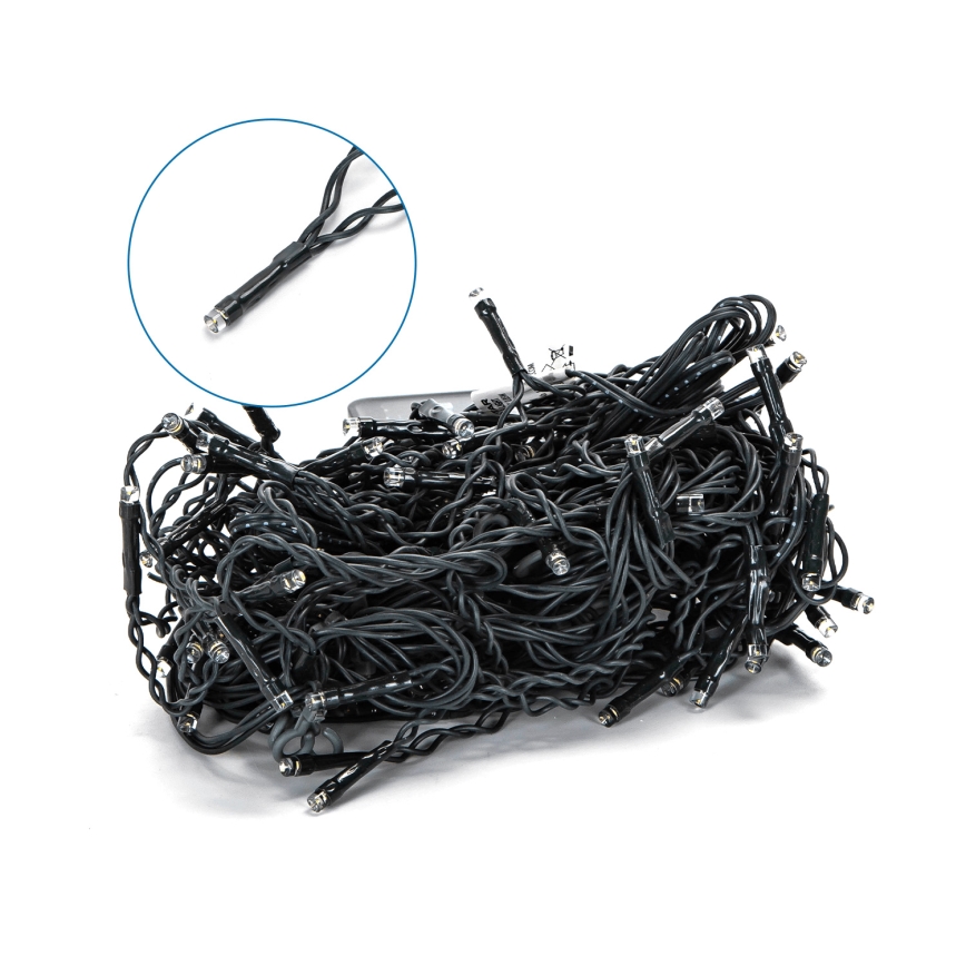 Aigostar - Solar LED String Lights, 100 LEDs, 8 Lighting Modes, 8 × 0.6 m, 800 mAh, IP65, Warm White