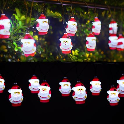 Aigostar - LED Solar String Lights, 10 LEDs / 3.8 m, IP44, Cool White, 400 mAh
