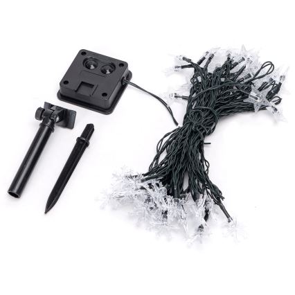 Aigostar - LED Solar String Lights, 50 LEDs / 8 Modes, 12 m, 800 mAh, IP65, Warm White