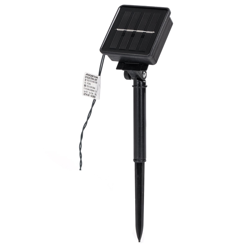 Aigostar - LED Solar String Lights, 50 LEDs / 8 Modes, 12 m, 800 mAh, IP65, Warm White