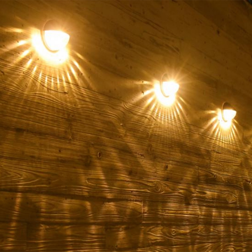 Aigostar - LED Solar wall light LED/2W/1,2V black 300 mAh 2700K IP44