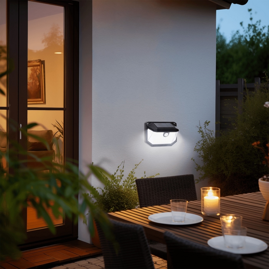 Aigostar - LED Solar wall light with sensor LED/0,8W/5,5V 1200 mAh 6500K IP65