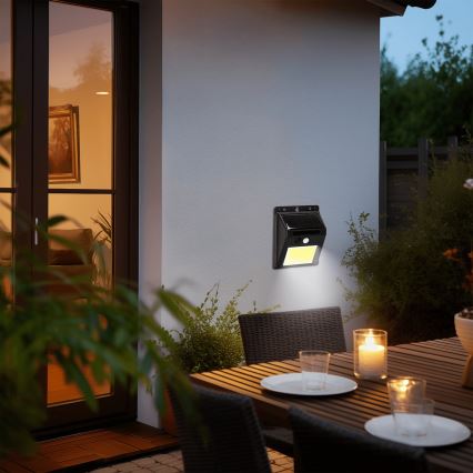 Aigostar - LED Solar wall light with sensor LED/13W/5,5V 6500K IP65