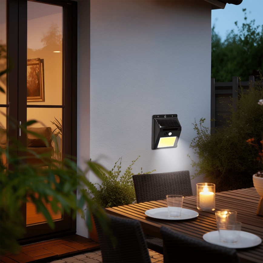 Aigostar - LED Solar wall light with sensor LED/13W/5,5V 6500K IP65