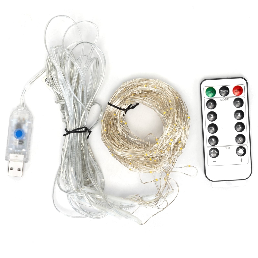 Aigostar - Dimmable LED Christmas String Lights 300 LEDs/8 modes USB 6x3m multicolor + remote control