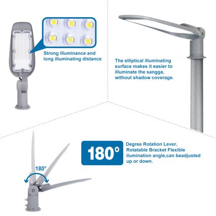 Aigostar - LED Street Light SLIM LED/150W/230V 6500K IP65