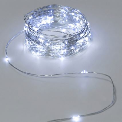 Aigostar - LED Outdoor String Lights 50 LEDs / 3×AA, 5.3 m, Cool White