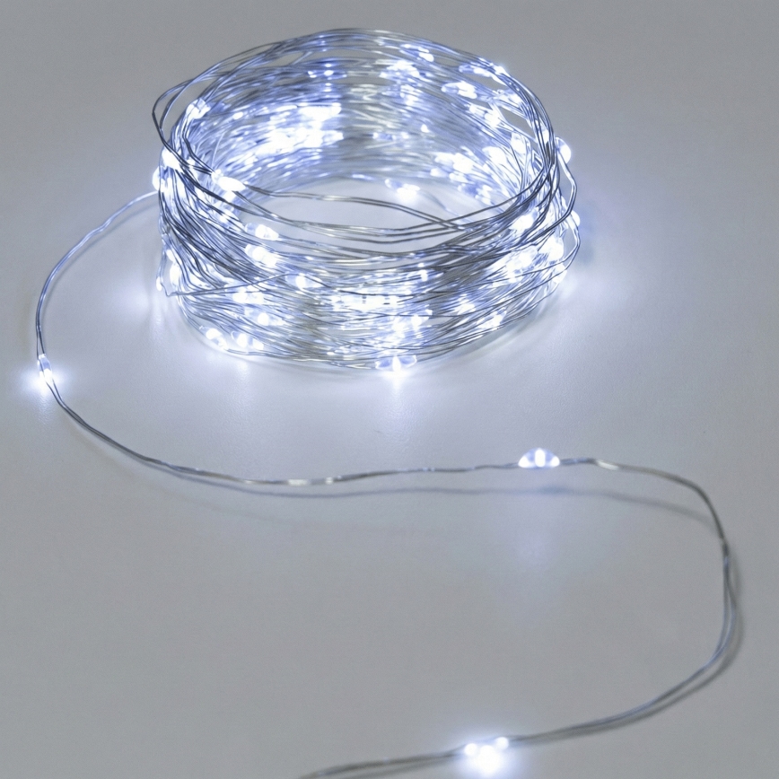 Aigostar - LED Outdoor String Lights 50 LEDs / 3×AA, 5.3 m, Cool White