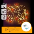 Aigostar - LED string lights, 10 LEDs, battery-powered (3×AA), 1.5 m, warm white, reindeer
